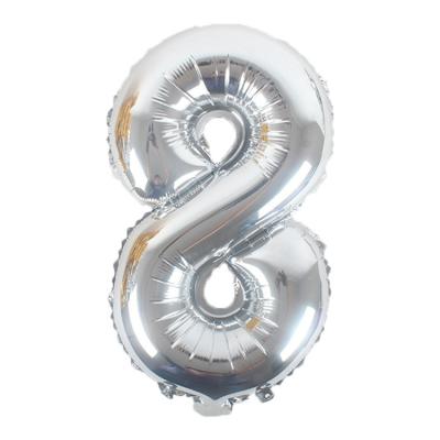 China Party Decoration Customized Printing Logo 16 Inch Number Birthday Foil Metal Balloons for sale