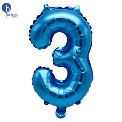 China Hot Selling High Quality 16 Inch Blue Color Balloon Manufacturer Party Decoration Number Balloon Wholesaler for sale