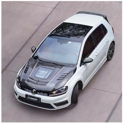 China Carbon Fiber For 2014 2019 Volkswagen Golf 7 MK7 MK7.5 Hood Upper GTI/R Real Carbon Fiber CMST Clear Glass Hoods for sale