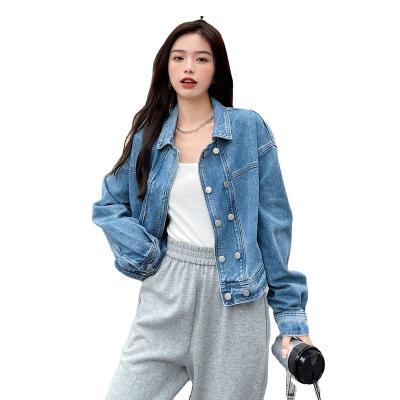 China Breathable Custom Brand Fashion Casual Ladies Street Hip Hip Blue Pop Jean Jacket Women Denim Tops Ladies Denim Jacket Women for sale