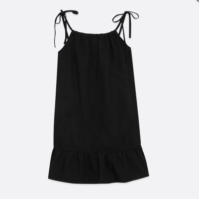 China Breathable Denim Black Dress Girls Casual Dress High Quality A Line Summer Dresses for sale