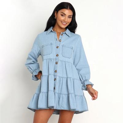 China Breathable Long Sleeve Ruffle Dress 2022 Chinese Dress A Line Oversized Soft Dress For Woman for sale