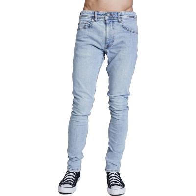 China Manufacturer XIMU Skinny Jeans Light Blue Washed Custom Logo Jeans Breathable Mens Jeans for sale