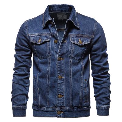 China Wholesale Customized Breathable Men's Slim Casual Jacket Washed Classic Dark Blue Men's Denim Jacket for sale