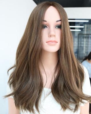 China European Silky Straight Brown Balayage Mono Virgin Hair Jewish Wig Virgin Hair Kosher Wave 4*4 Wigs For Israeli Women for sale