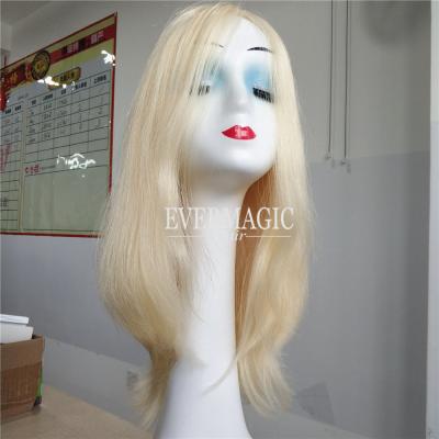 China Wholesale Price 60# Platinum Color Wave Virgin Super Blonde Natural Straight Human Hair Wig Medical Wave Wig For Someone Need for sale