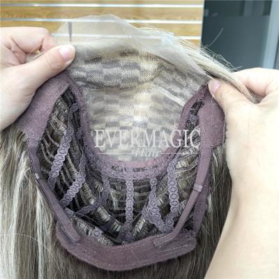 China Stock Regular Brown Highlight Mono Top Wave Wig For Hair Loss Women Full Hand Tied Monofilament Wig For Alopecia And Cancer for sale