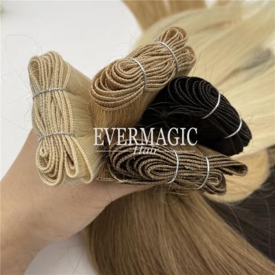 China Straight stock european virgin hair sew in weft extension handtied hair weft extensions wholesale for sale