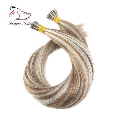 China Silky Straight Pulled Wave Prebonded Keratin 6#/60# Hair Double Cuticle Aligned Hair Extensions Bond I-Tip Virgin Hair for sale