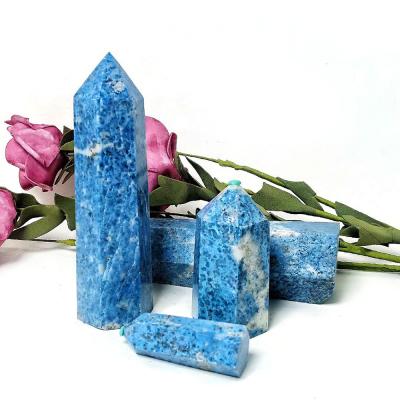 China Europe Wholesale Crystal Point Crystal Tower Blue Apatite Tower Points for Crystal Therapy Stones for sale