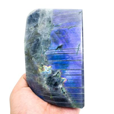 China China best quality natural shiny rock, purple labradorite polishing stone for sale for sale