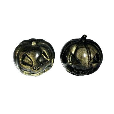 China China wholesale natural gold and obsidian pumpkin saints day decoration gifts all silver skulls for sale