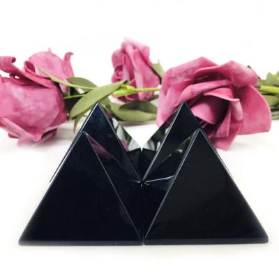 China Wholesale Europe Natural Obsidian Hand-carved Quartz Obsidian Crystal Pyramids For Feng Shui Decoration for sale