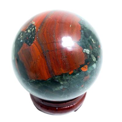 China China Wholesale Price Natural Dragon Bloodstone Gemstone Stone Sphere Ball For Decorative for sale