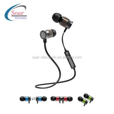 China Noise Canceling 2018 New Product Blue Tooth Earphone Wireless Magnet Earbuds With Metallic Earphone Housing for sale