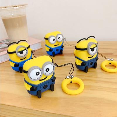 China Lovely Cute Little Yellow Man Earphone Case For Air Pods 2 1 Pro Wireless Earphone Protective Skin Cover for sale