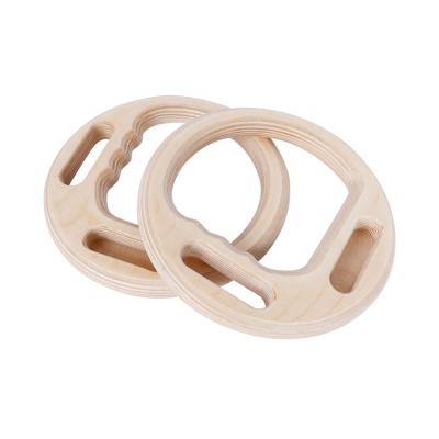 China Non Slip Comfortable Grip Fitness Birch Making Non Slip Olimpic Gym Rings Grip Strength Training For Women Men for sale