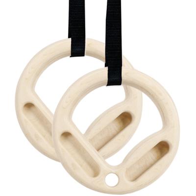 China Home\Gym\Fitness Sports Performance Pull Up Non-Slip Exercising Wooden Rings For Home Gym Body Workout for sale