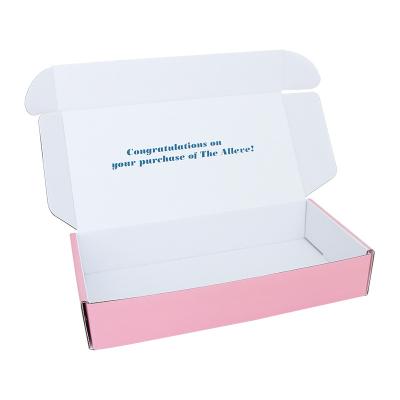 China Recyclable Custom Pink Apparel Box Shoes Packaging Boxes Mailer Aircraft Corrugated Paper Shipping Box for sale