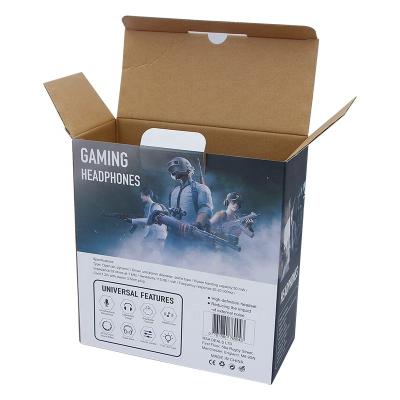 China Recyclable Custom Electronic Stereo Gaming Headset Paper Box Earphone Logo Packaging Corrugated Paper Box for sale