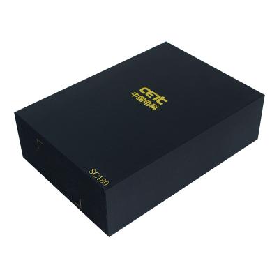 China Hot Recyclable Luxury Gold Base Logo Box Lid Matt Black Gold Base Wine Glass Gift Paper Box With EVA Insert Customized for sale