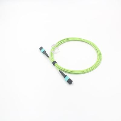 China Other Links MPO Female 12 Cores OM5 IL0.7dB Multimode Lime Green Color LSZH 3.0mm Round Fiber Optic Cable for sale