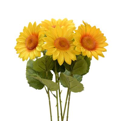 China Home Party Silk Simple Branch Sunflower Minimalist Wedding Decorative Simulated Artificial Flower for sale