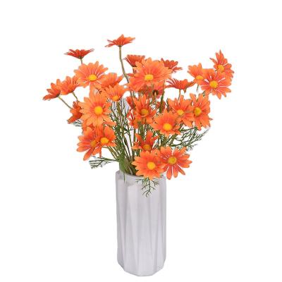 China Home Selling Artificial Flower Small Daisy Simulation Bouquet Holland Chrysanthemum Cosmos Minimalist Hot Wedding for sale