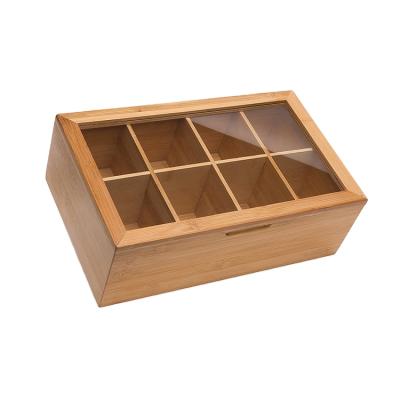 China Dropshipping Traditional Adjustable Popular Bamboo Tea Bag Storage Box for sale