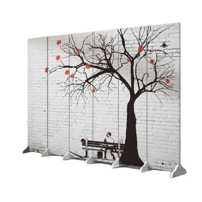 China Custom solid wood mobile screen waterproof and anti-perspective folding wall background inspired decoration company living room office mobile screen for sale