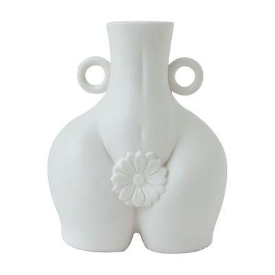 China Minimalist Female Body Art Flower Vase Porcelain Body Shaped Vase for sale