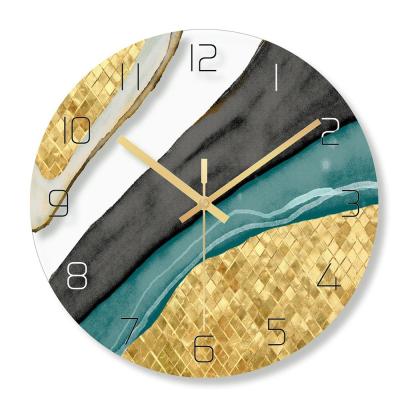 China Antique Style Dropshipping 12 Inch Tempered Glass Colorful UV Printing Wall Clock For Home Office Decor for sale