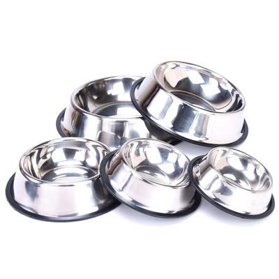 China Viable in running dog and cat stainless steel custom logo durable anti-skid cats roll water feeder food water bowl for pet for sale