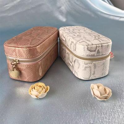 China Luxury Travel Jewelry Case with Pocket to Hold Necklace Earring Gift Box Custom Jewelry Box for sale