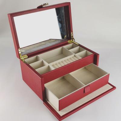 China PU Jewelry Organiers Box, Women Travel Jewelry Box, Custom PU Leather Luxury Jewelry Gift Box for sale