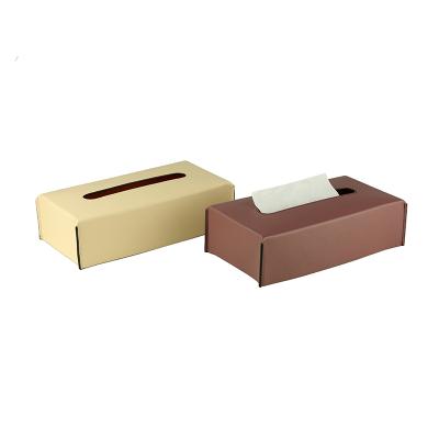 China Recyclable Luxury Leather PU Facial Tissue Box Lid Holder For Restaurant Hotel Home Living Decor for sale