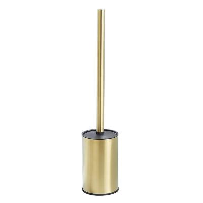 China Modern Toilet Brush With Holder Holding Brushed Gold Bathroom Toilet Cleaning Brush for sale