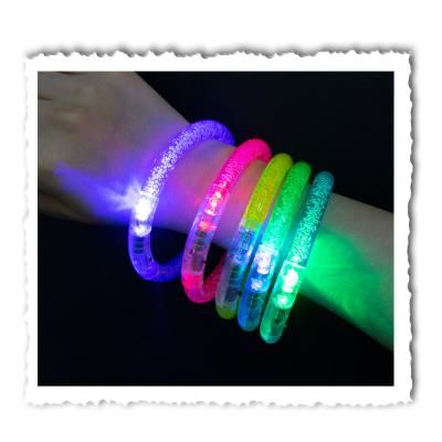 China Beautiful Colorful LED Acrylic Luminous Wristband Colorful Bubbles Flashing With Fashion Wristband For Party Festival for sale