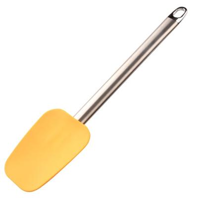 China Small Viable Handle Home Silicone Stainless Steel Kitchen Tool Cake Spatula With Hook Silicone Butter Spatula Kitchen Accessories for sale