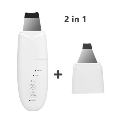 China DEEPLY CLEANING 2 in 1 Detachable Prime Dead Skin Remover Blackhead Lifting Face Skin Scrubber Ultrasonic Device for sale