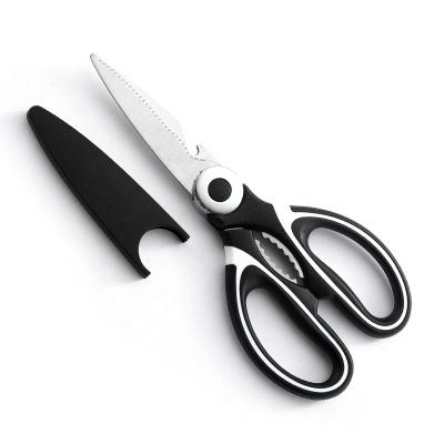 China S4-1113 PP Handle Stainless Steel Fashionable Multifunctional Sharp Kitchen Shears 2 in 1 Food Cutting Kitchen Scissors for sale