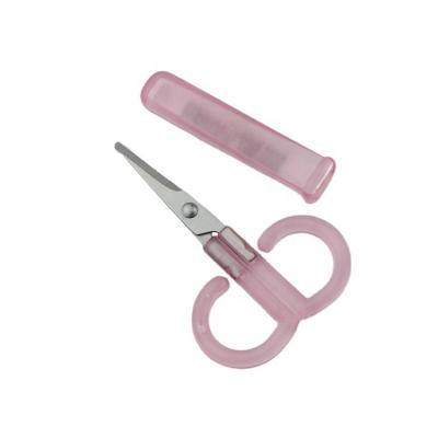 China S2-1191 Universal Transparent Plastic Handle Children's Small Cutting Scissors With Safety Cover for sale