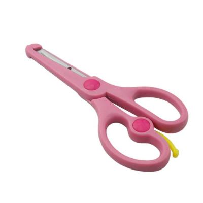 China S2-1236 Universal Cutting Stainless Steel Blade With Safety Plastic Cover Stationery Students Kids Scissors for sale