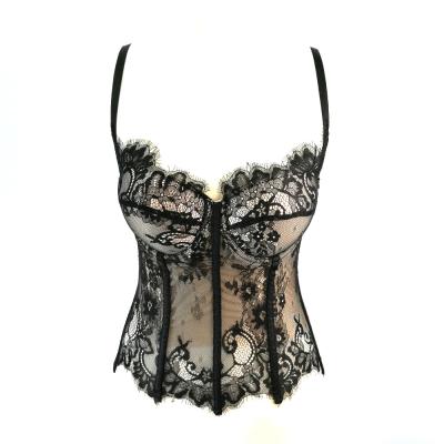 China Breathable Women Lace Up Vintage Corpetes Gothic Victorian Boned Corset Waist Bustier Corset Top Sexy Mature Women Lace Up Bra for sale