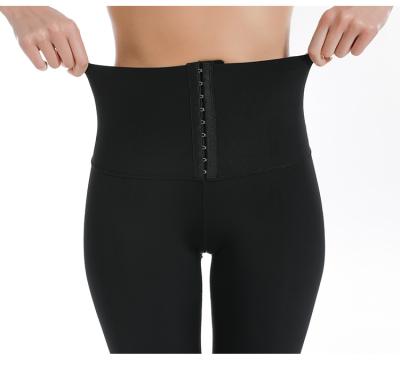 China 201 Wholesale FitnessTummy Shaper Breathable Seamless Hip Up Yoga Pants High Waist Corset Women Butt Lift Waist Trainer Leggings With Hook for sale