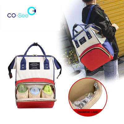 China Water Resistant OEM Factory Colorful Design Maternity Mom Bags Tote Handbag Waterproof Travel Mom Baby Diaper Bag Backpack For Mom Baby Care for sale