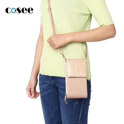 China COSEE Anti-fall mini faux leather color shoulder mobile phone case phone bag for sale