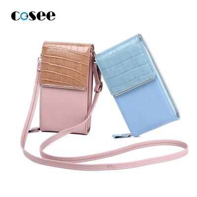 China Classic Stone Pattern Anti-fall Cell Phone Purse Wallet Bag, Cross - Body Cell Phone Shoulder Straps Pouch for sale