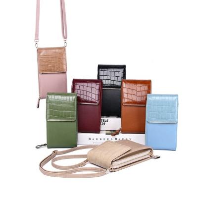 China Small Leather Anti-fall Shoulder Mobile Phone Bag Cross - Body Lightweight Cell Phone Wallet Purse Handbags For Women for sale