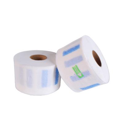 China Convenience Eco-friendly Practical Barber Shop Soft White Waterproof Cut Ruffles Disposable Elastic Hygienic Collar Strips Neck Paper Roll For Hairdresser for sale